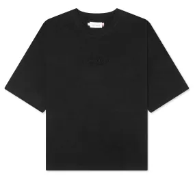 Black Summer Embroidery Box Tee