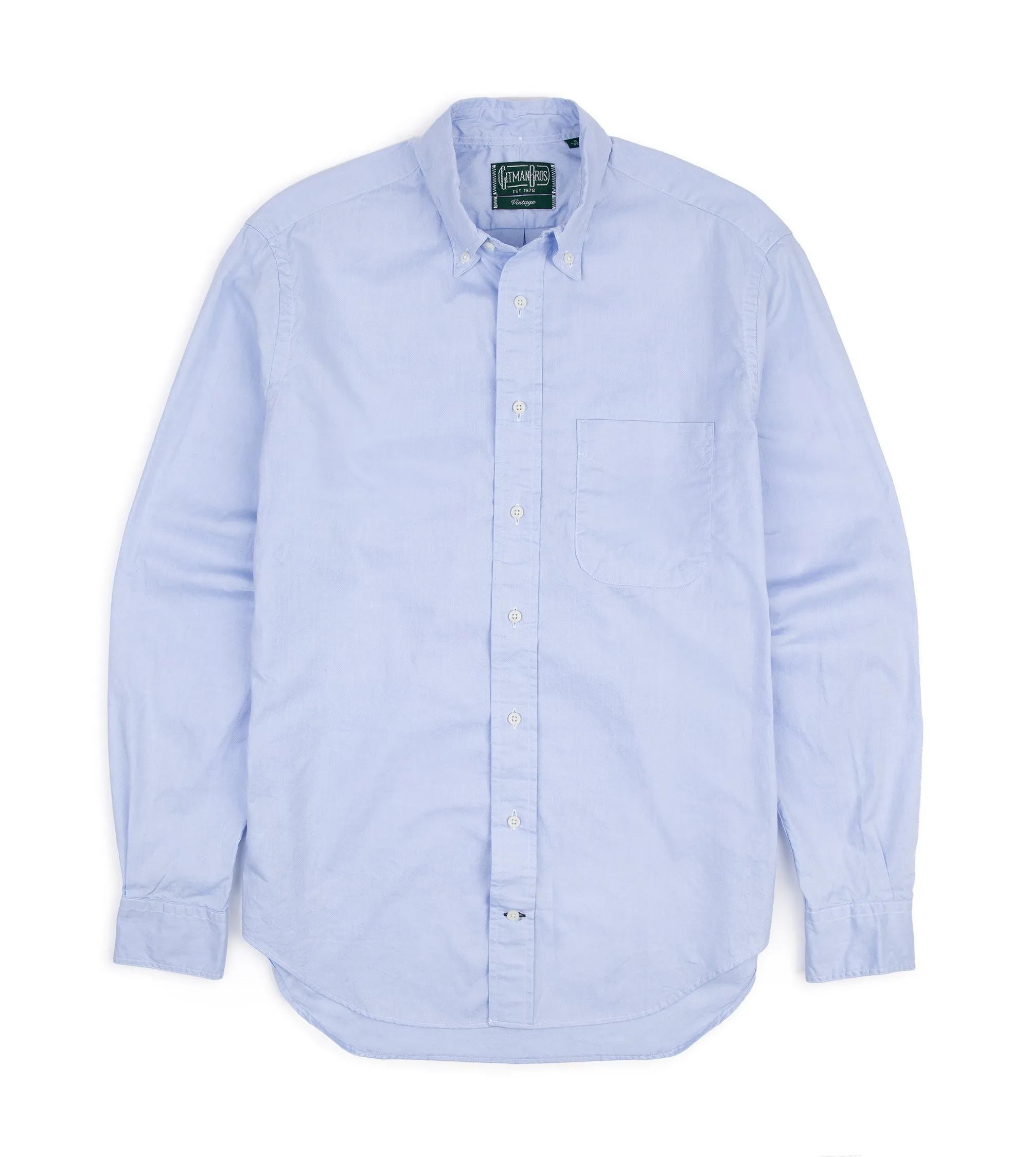 Blue Gitman Vintage Zephyr Cotton Shirt