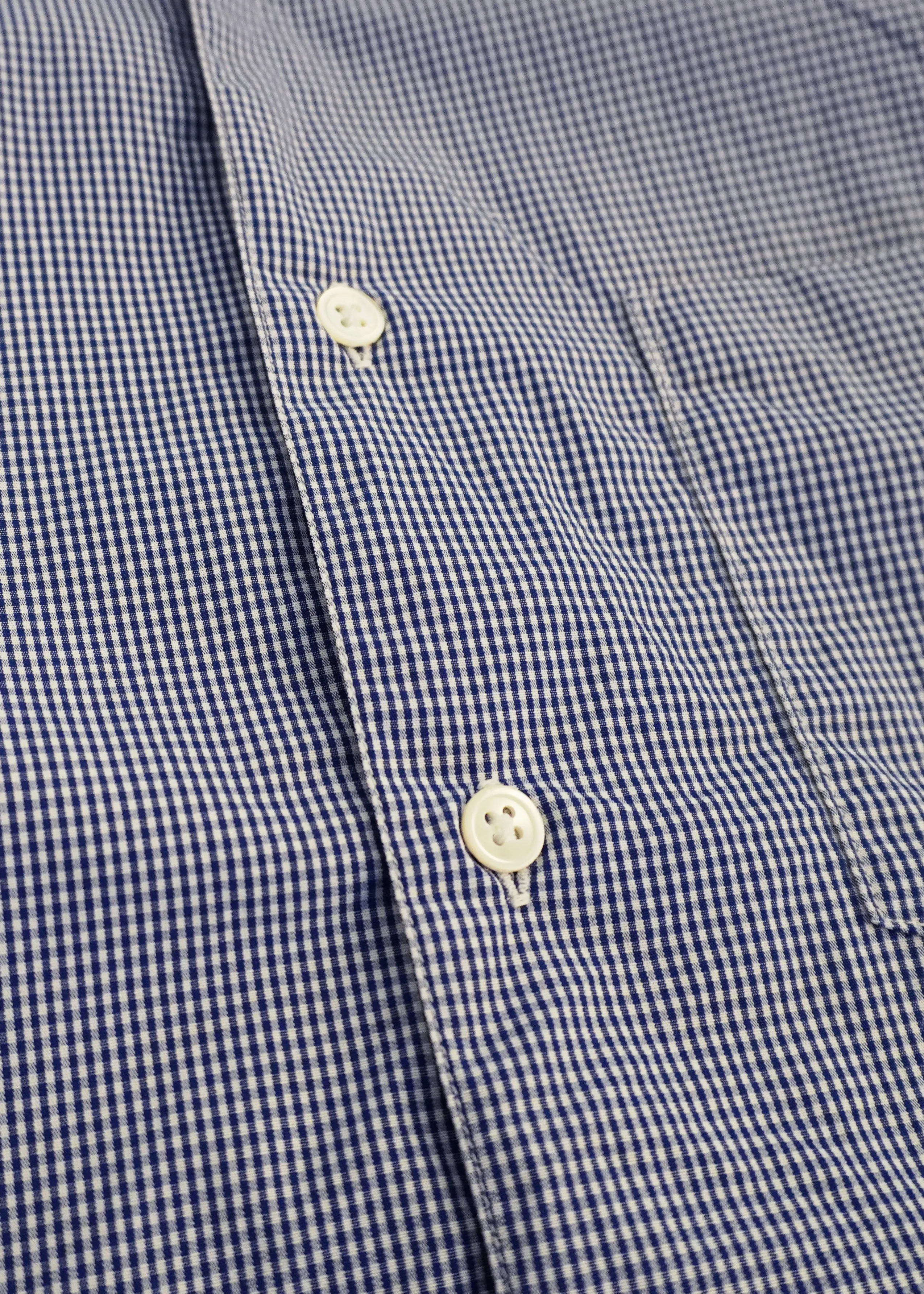 Blue Mini Gingham Single Needle Shirt