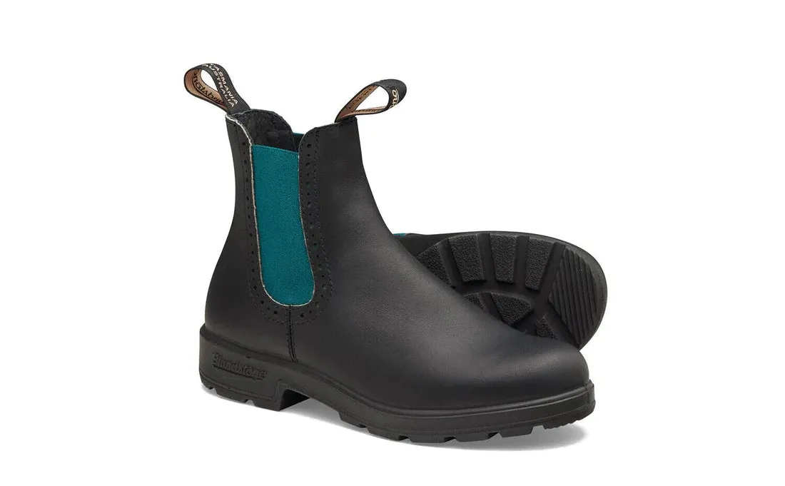 Blundstone - 2320 Black & Teal Leather High Top Chelsea Boots