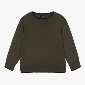 Boys Green Wool Sweater