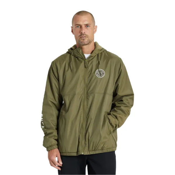 Brixton Men's Claxton Crest Hooded Jacket - Military Olive