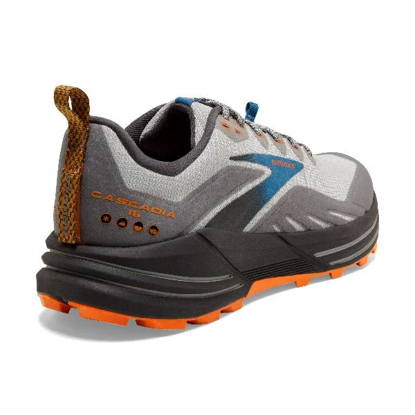 Brooks Cascadia 16 2E Width Shoes - Oyster Mushroom/Orange for Men