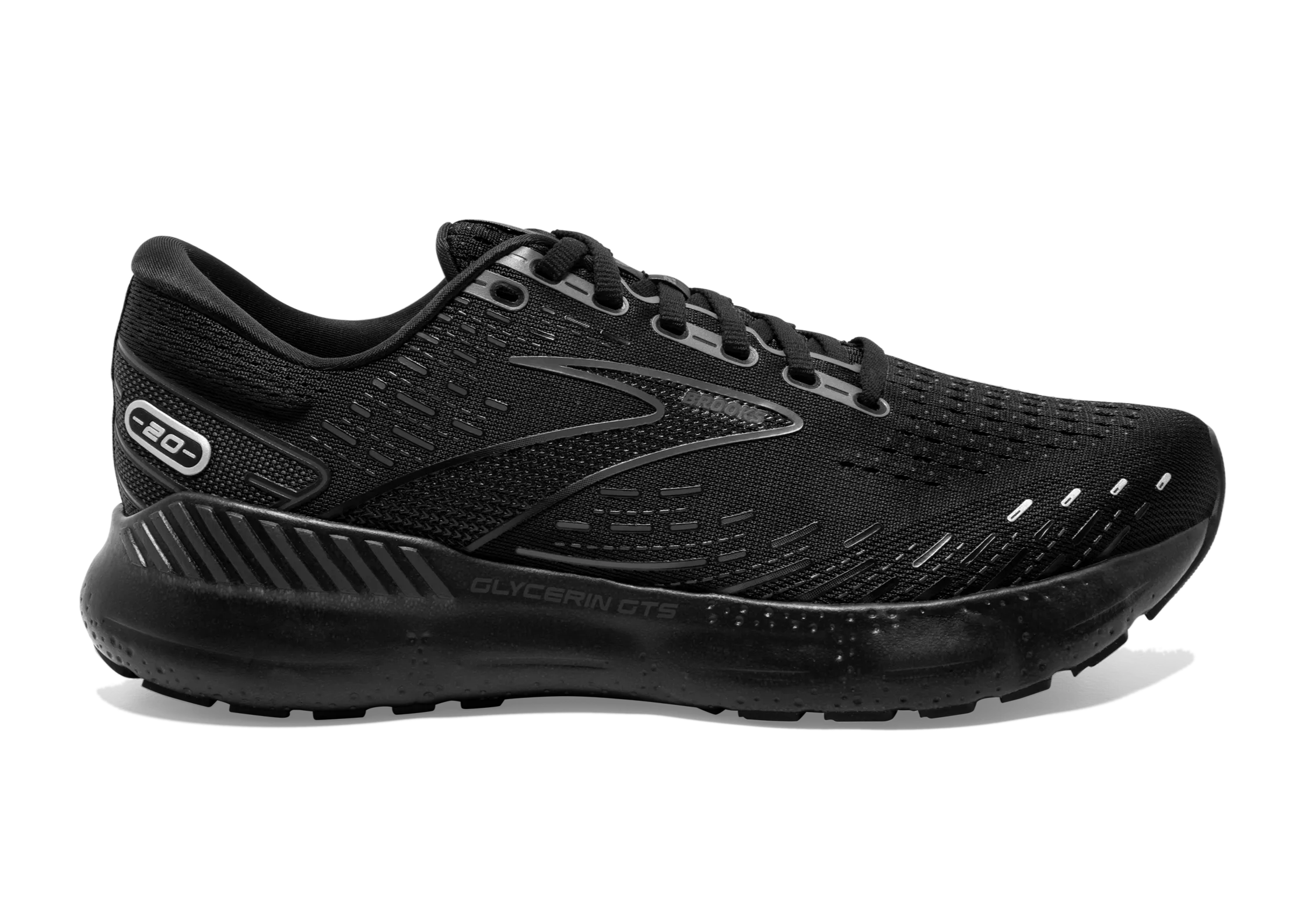 Brooks Glycerin GTS 20 (2E Width) - Black/Black/Ebony - Men's Running Shoes