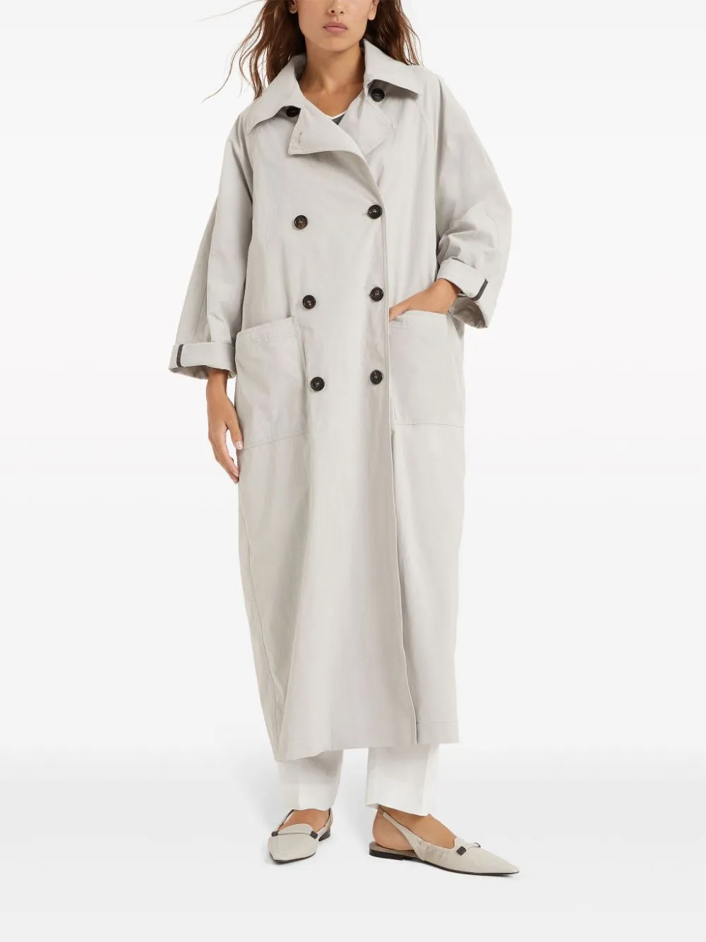 Brunello Cucinelli Coats Light Grey