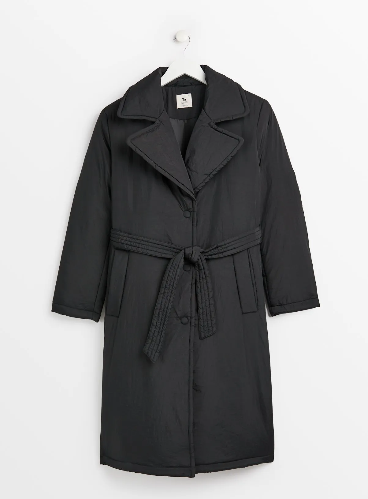 Buy PETITE Black Padded Wrap Coat 20 | Coats | Tu