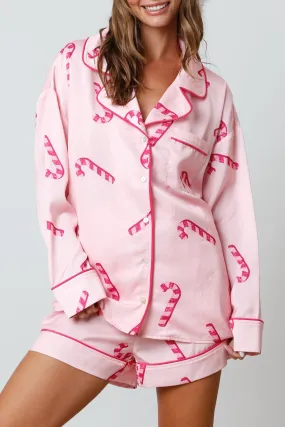 Candy Cane Satin Sleep Shirt