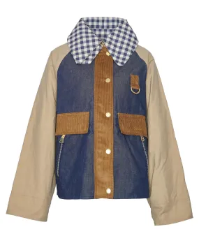 Catton Spey Patch Showerproof Jacket - Beige/Indigo/Summer Navy