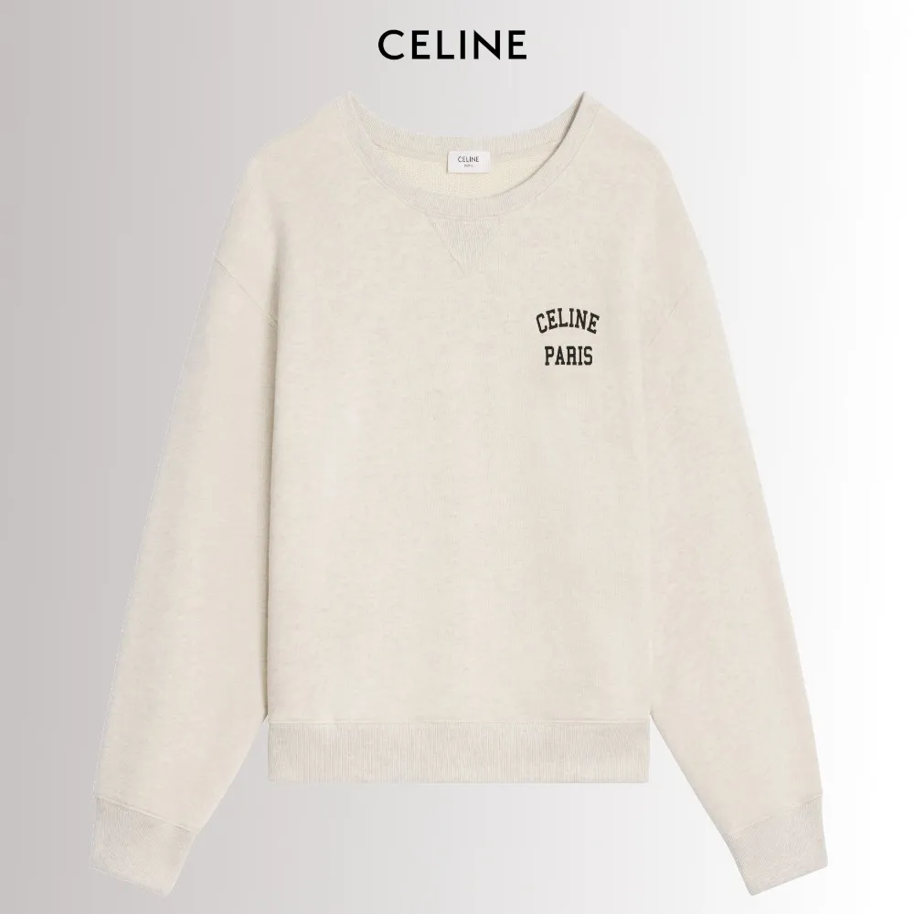 Celine Long Sleeve Cotton U-Neck Street Style