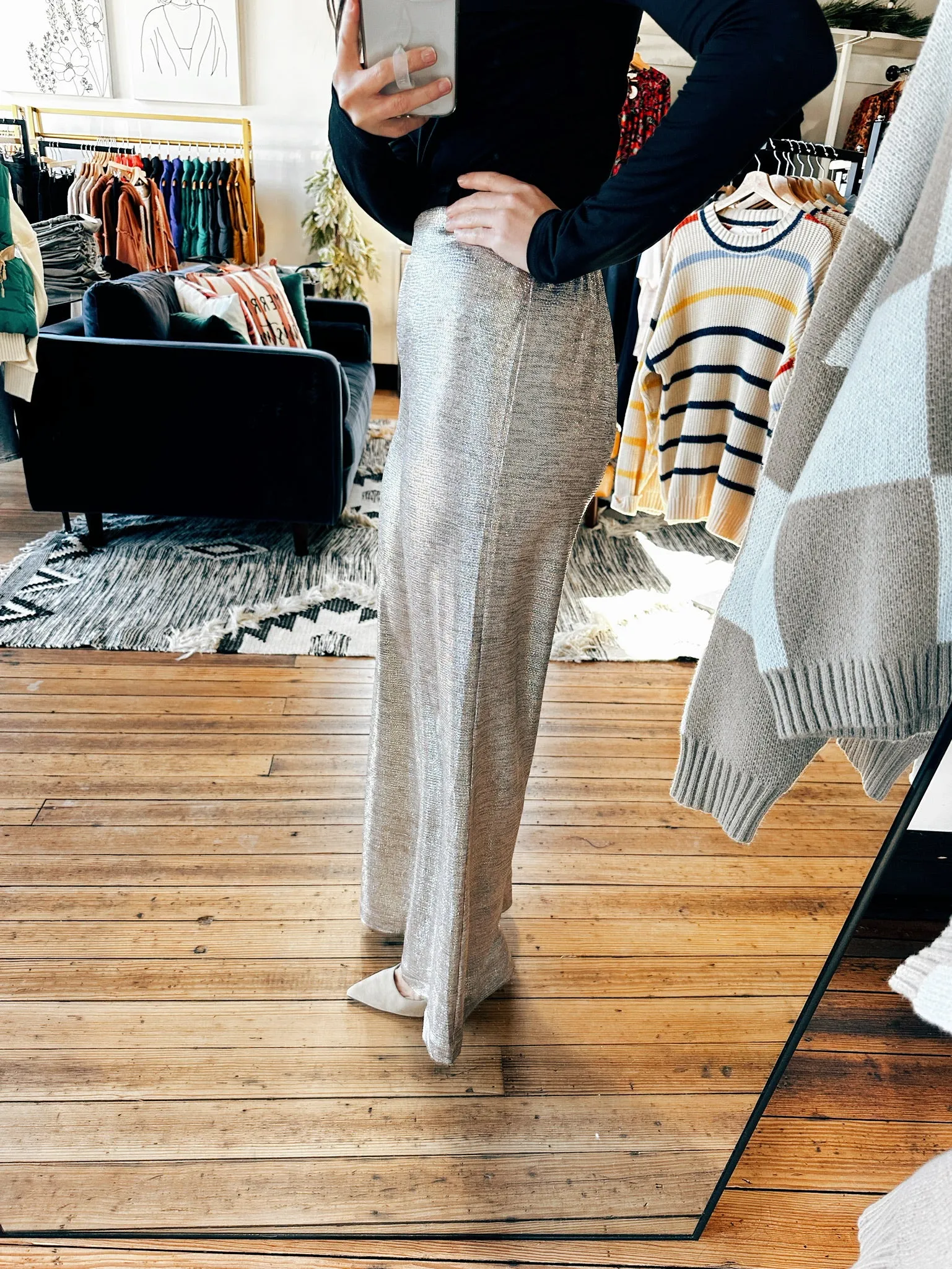 Champagne Metallic Trousers