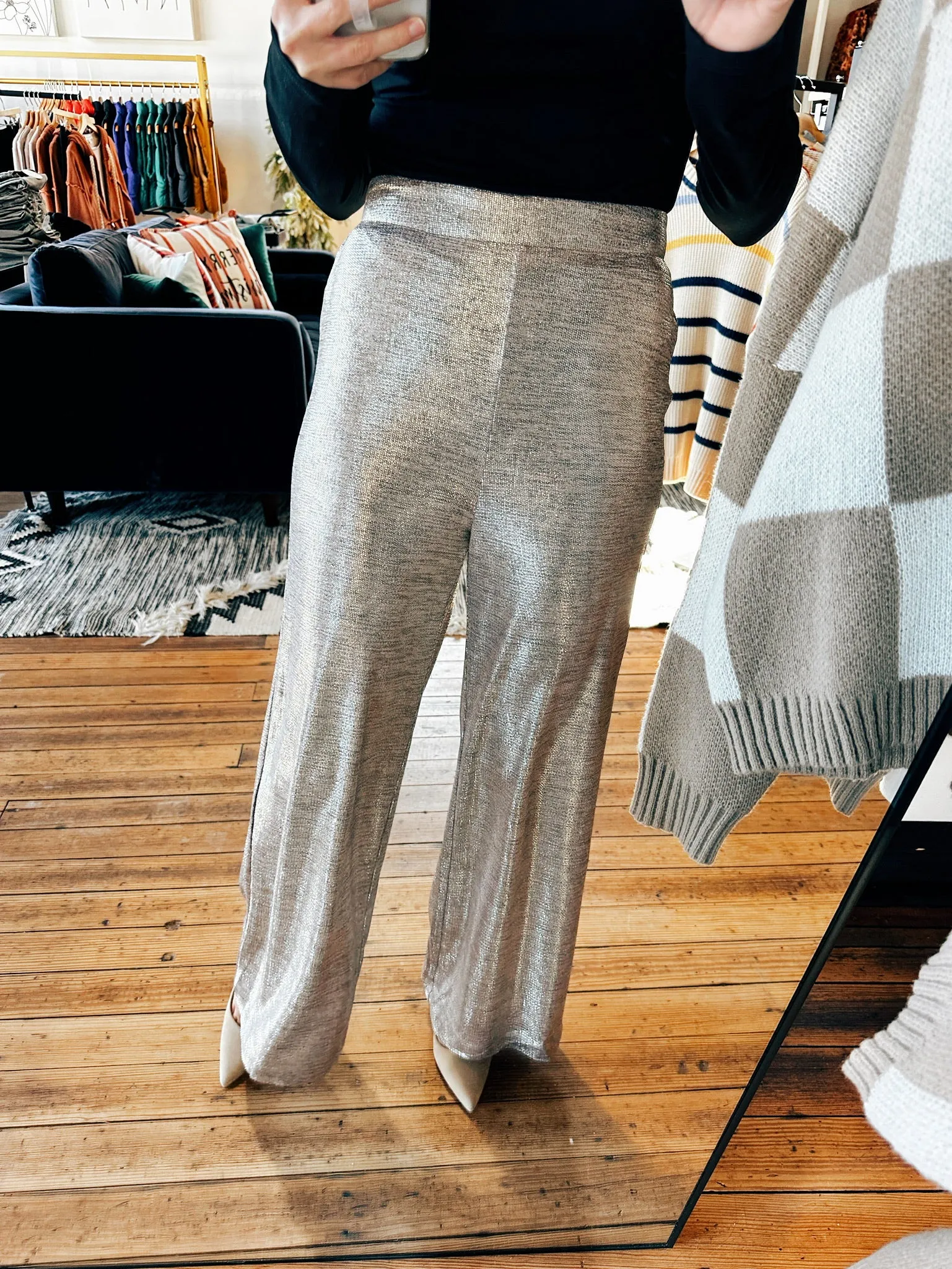 Champagne Metallic Trousers