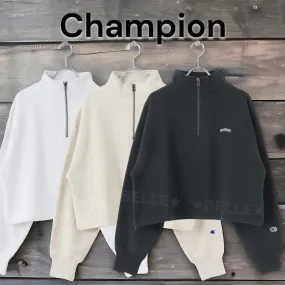 CHAMPION Hoodies & Sweatshirts - Street Style Plain Cotton Logo