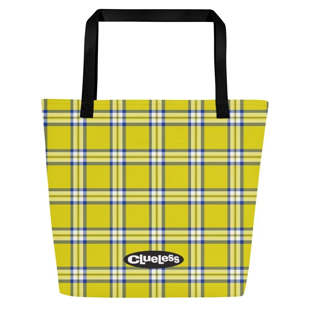 Clueless Yellow Plaid Premium Tote Bag