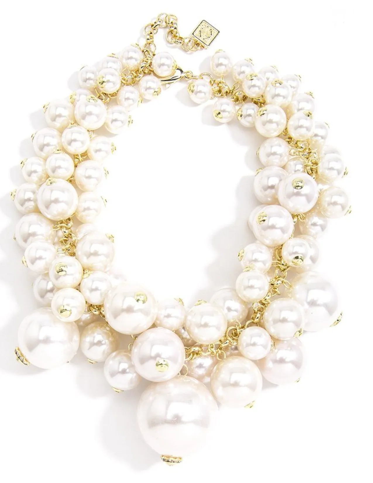  Collar Necklace with Multiple Pearls