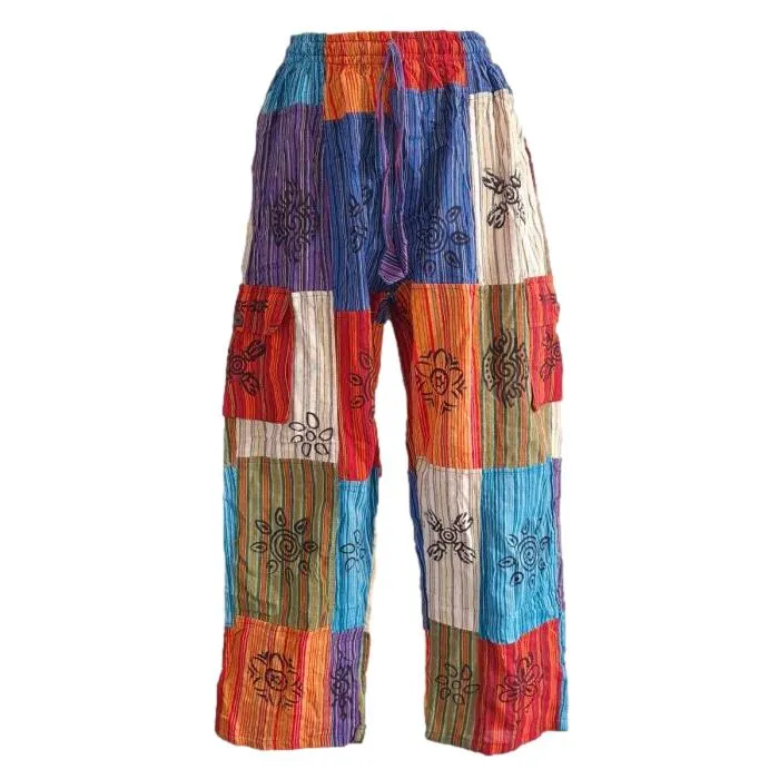 Colorful Patchwork Cargo Trousers