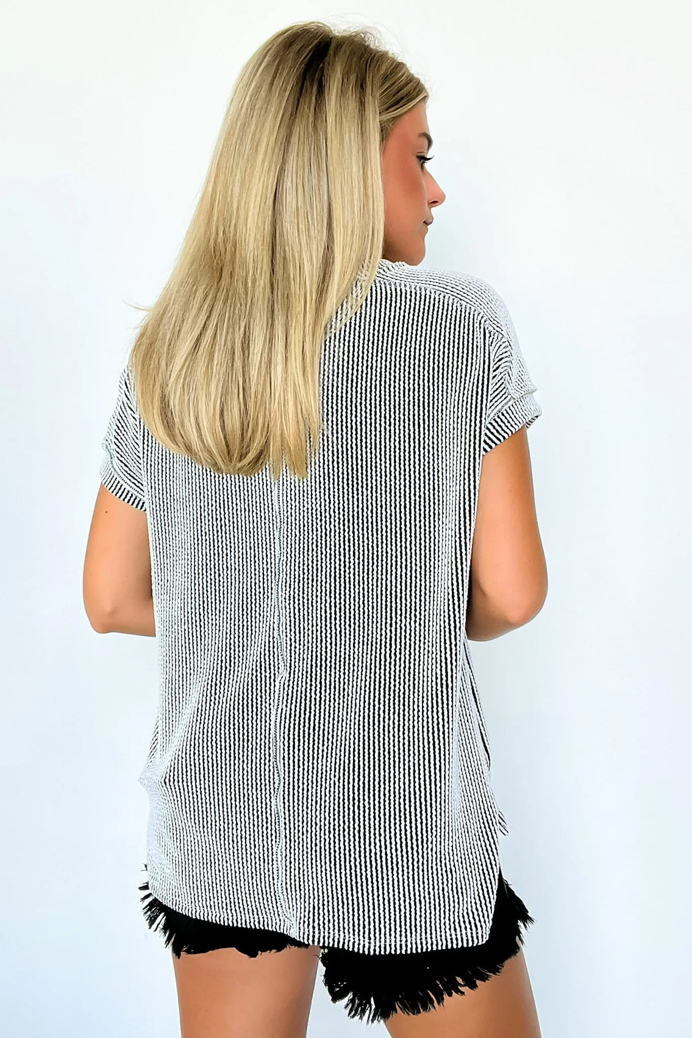 Cordelia V-Neck Rib Knit Top - BACK IN STOCK