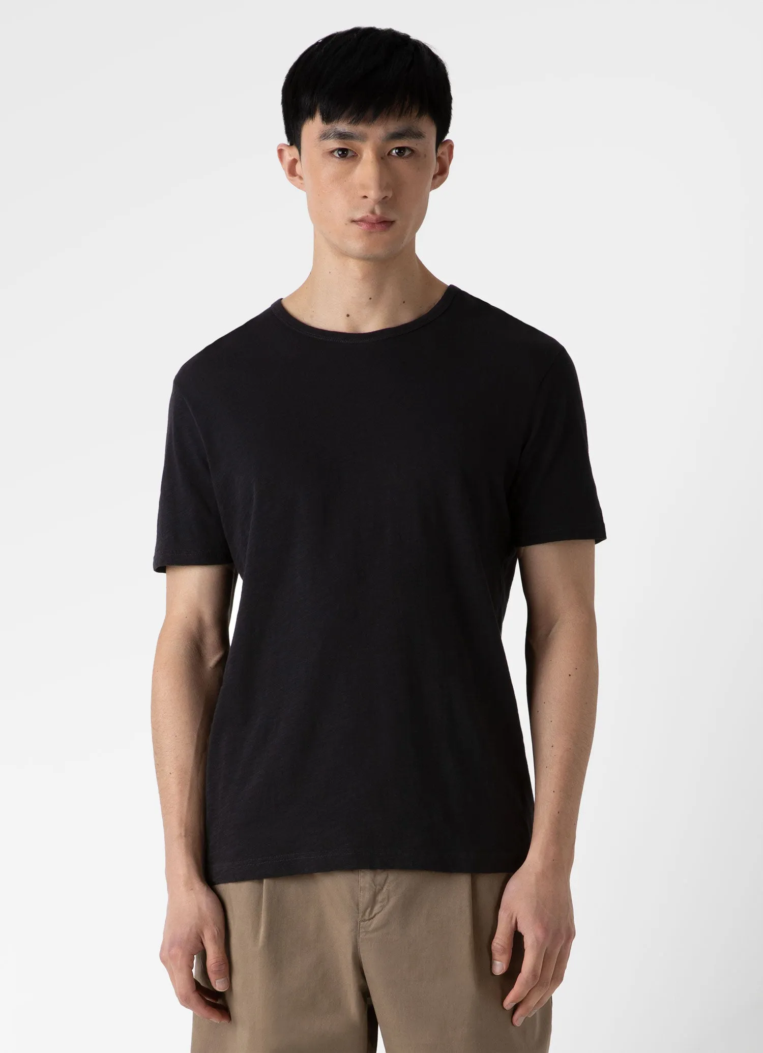 Cotton Linen Black Men's T-shirt.