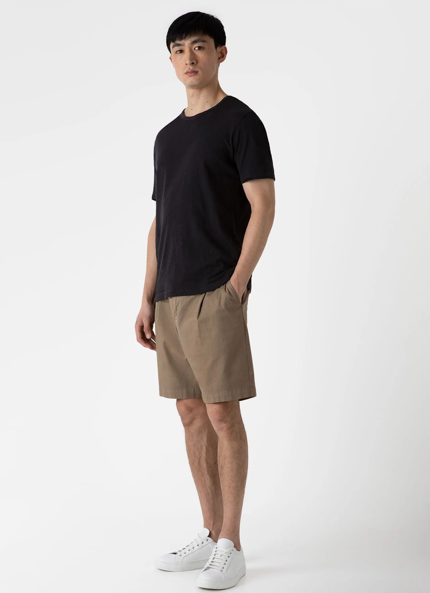 Cotton Linen Black Men's T-shirt.