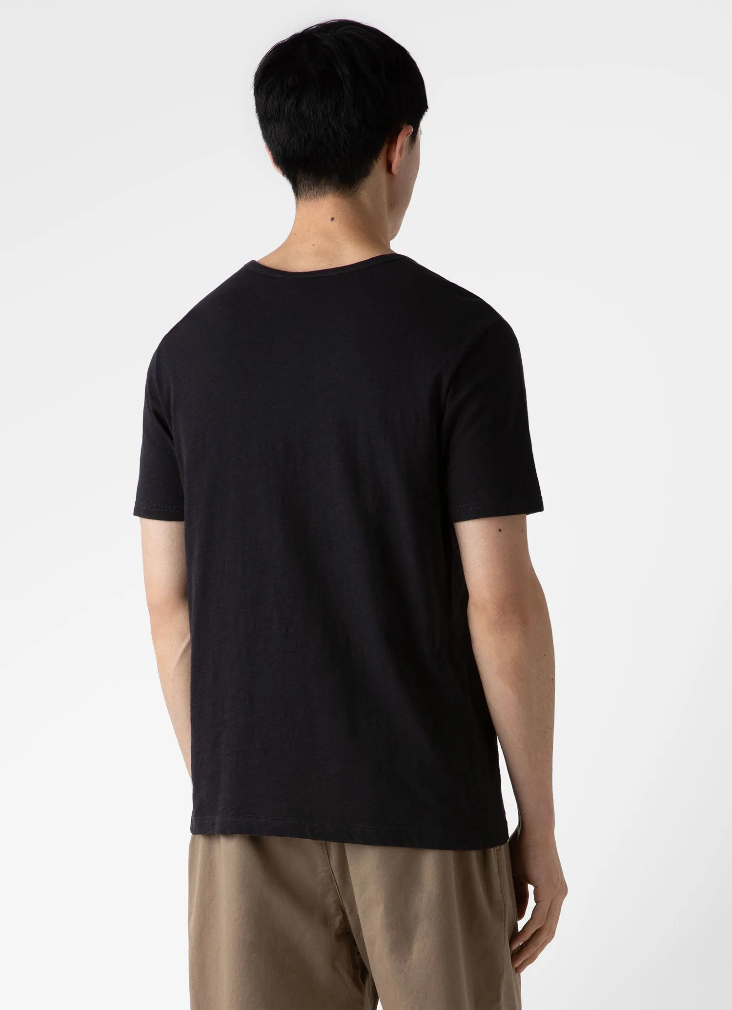 Cotton Linen Black Men's T-shirt.