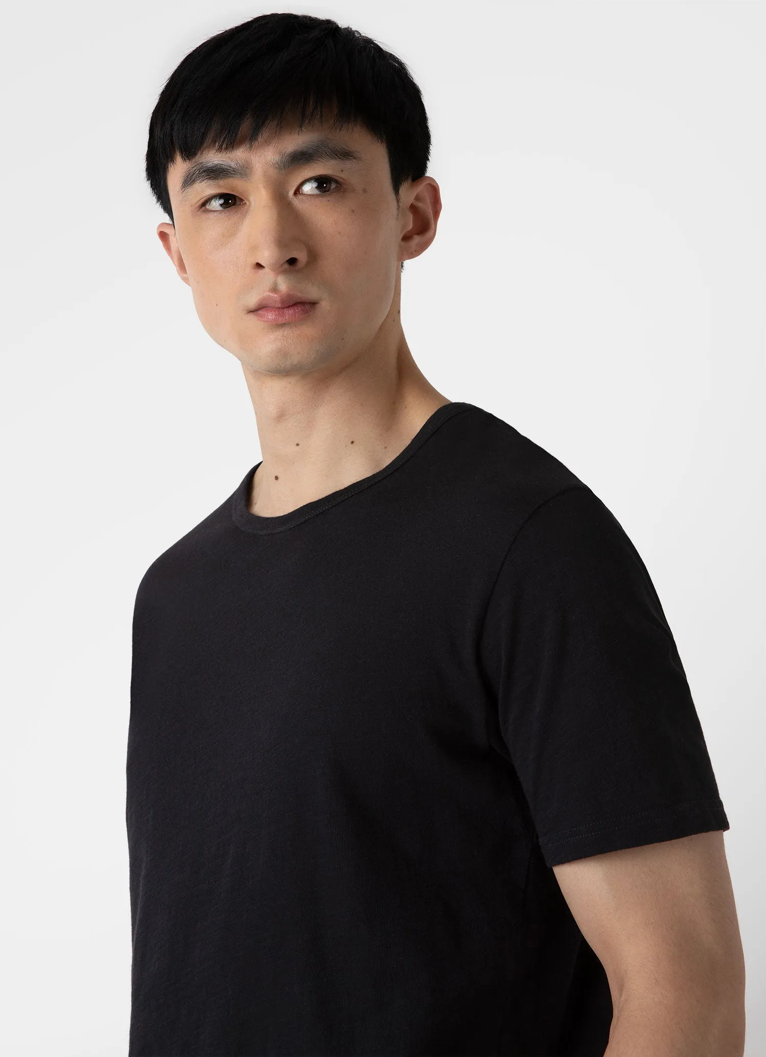 Cotton Linen Black Men's T-shirt.