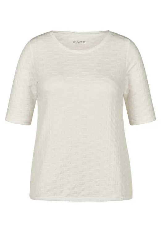 Cream Textured Round Neck T-Shirt Rabe 114301