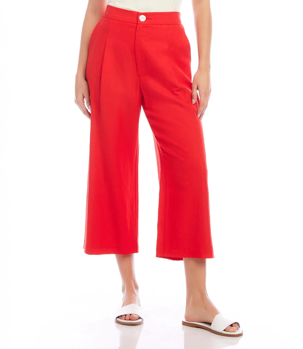 Cropped Pleated Trousers