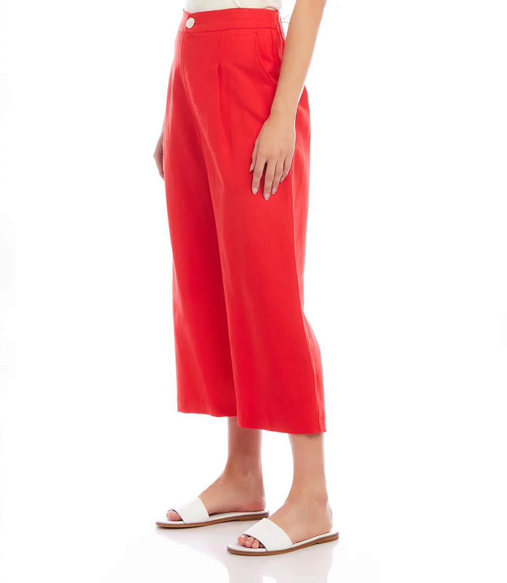 Cropped Pleated Trousers