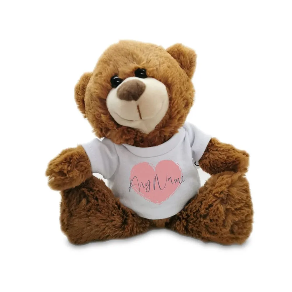 Dark Brown Teddy Bear Toy with Personalized T-shirt