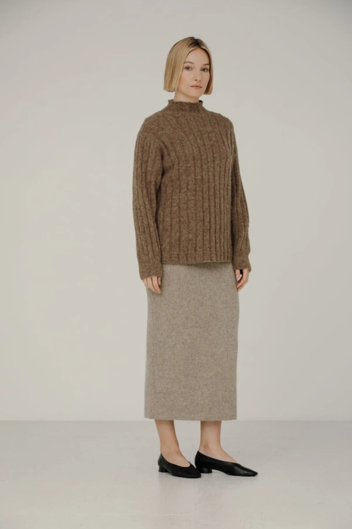 Demi Mock Neck Sweater - Rye