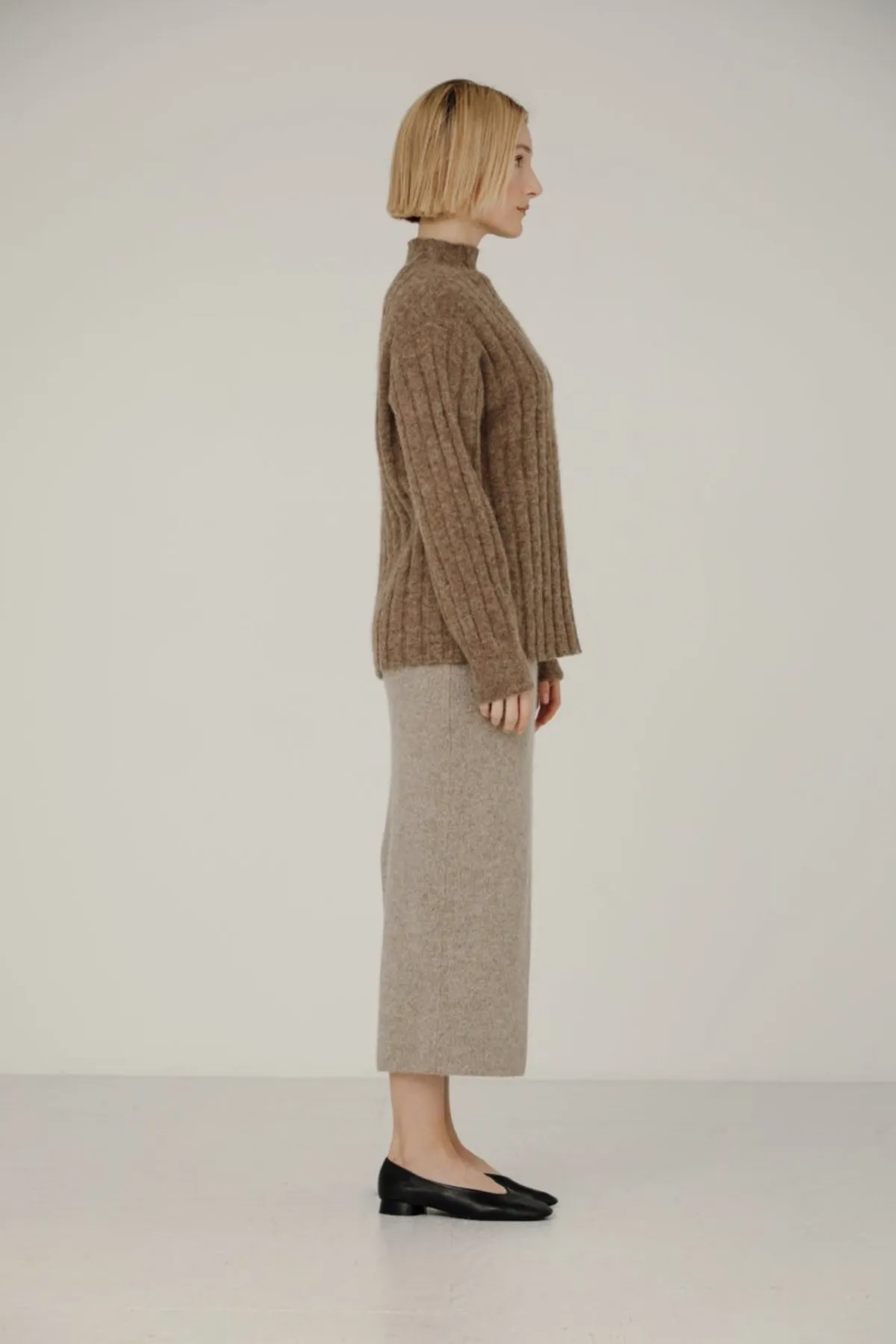 Demi Mock Neck Sweater - Rye