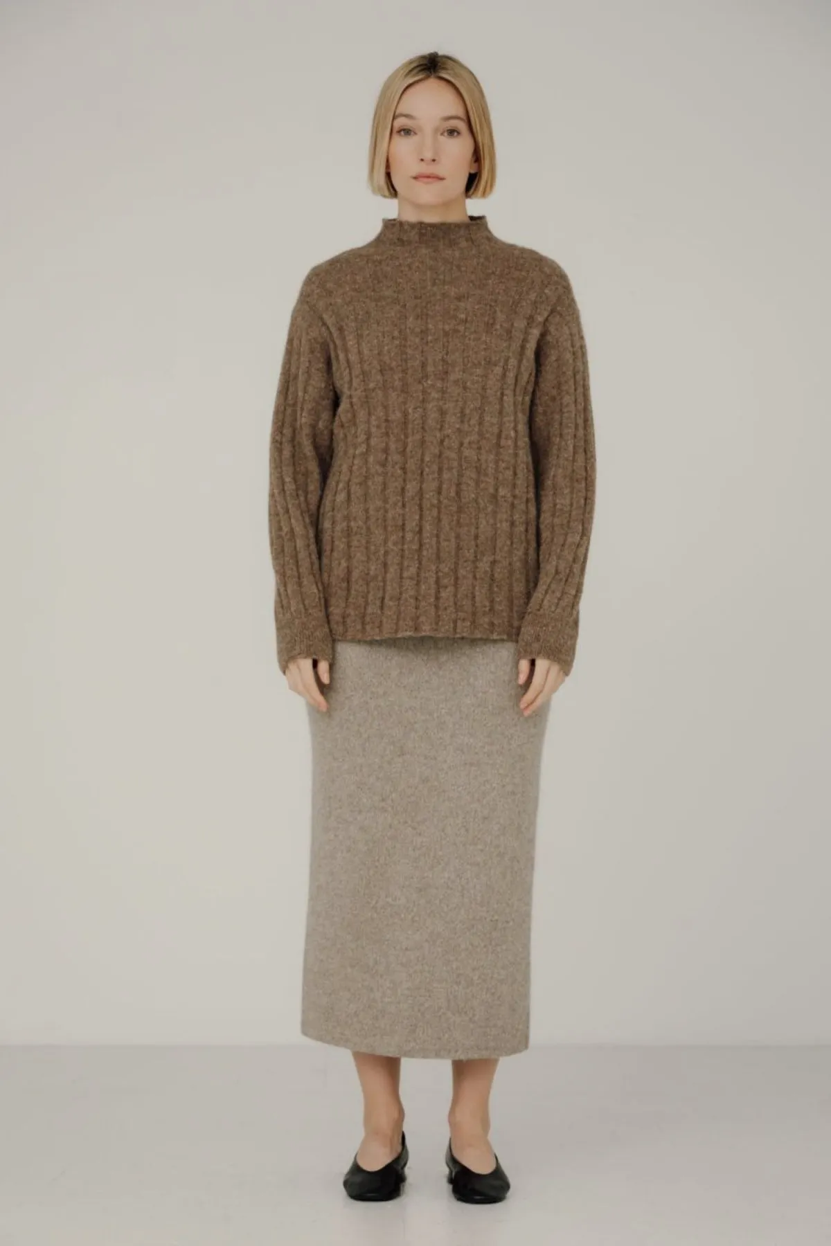 Demi Mock Neck Sweater - Rye