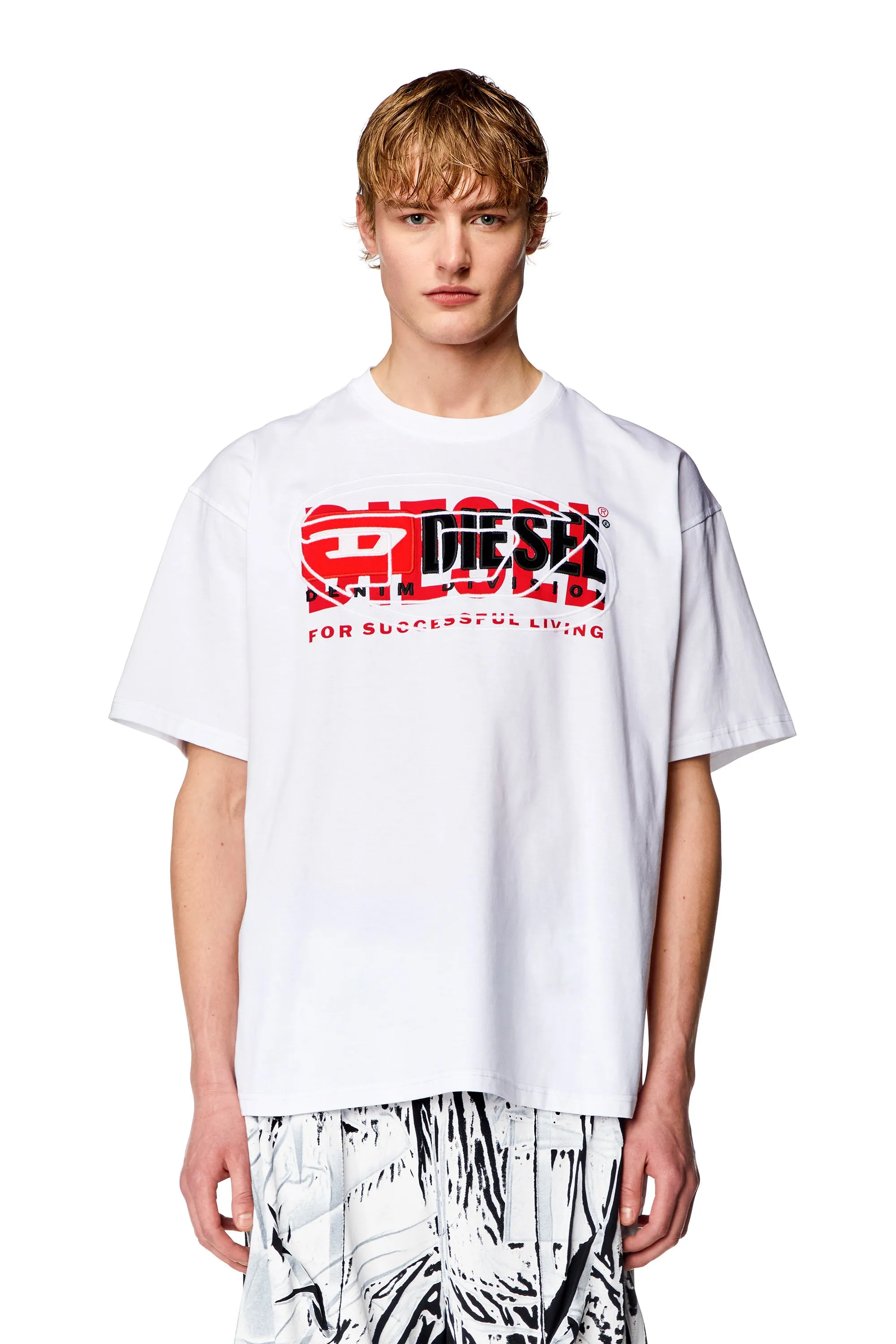 Diesel Men's T-Boxt T-Shirt A121470 White/Red