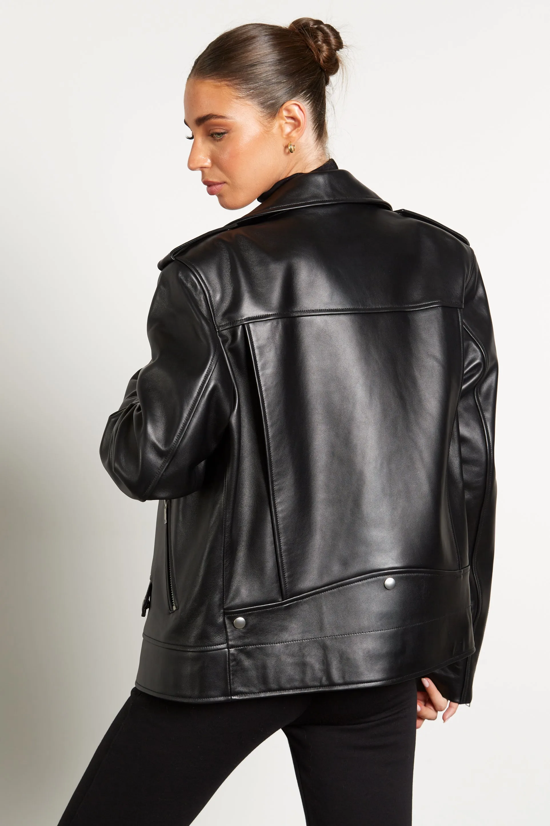 Dion Leather Biker Jacket