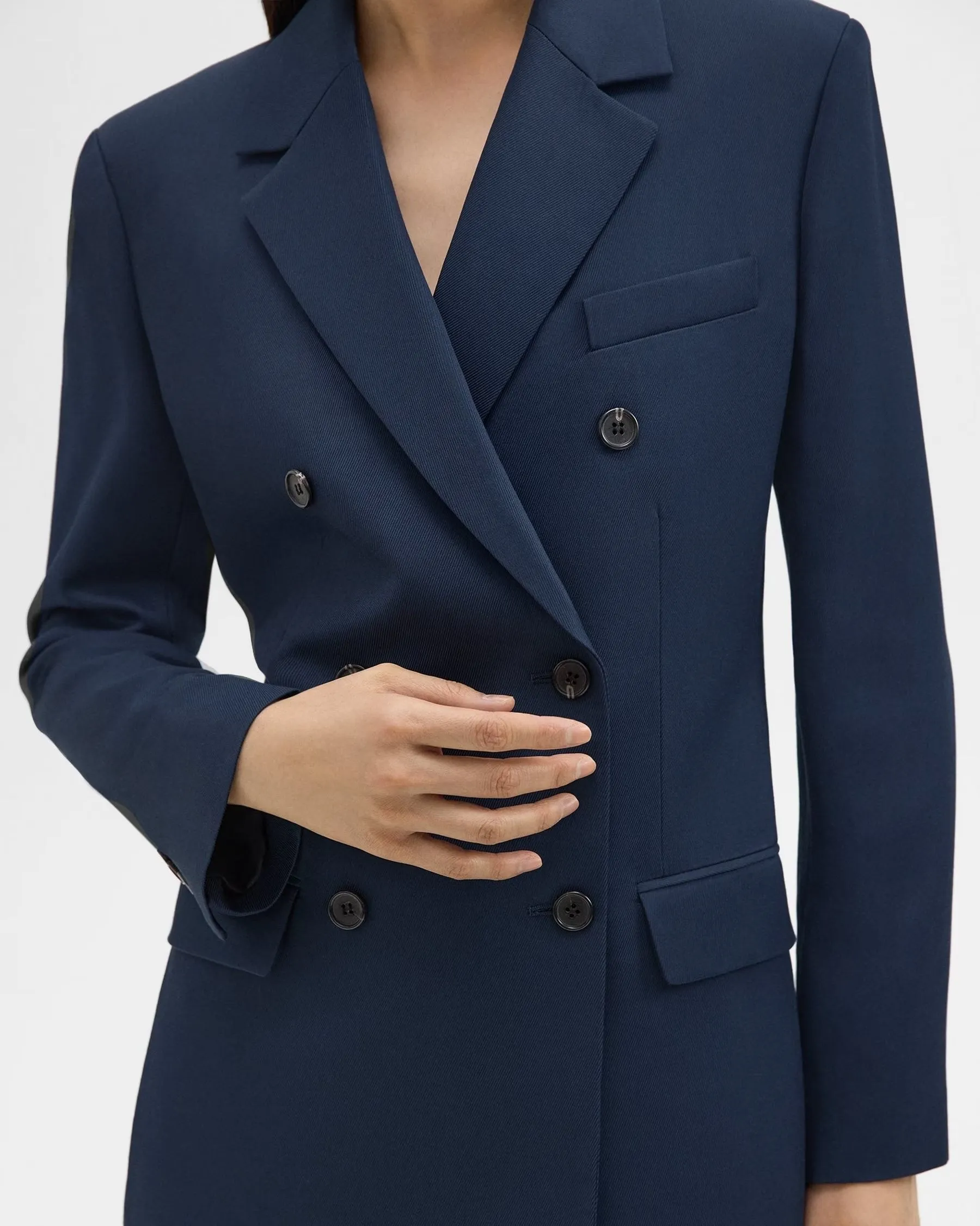 Double-Breasted Blazer in Viscose Twill