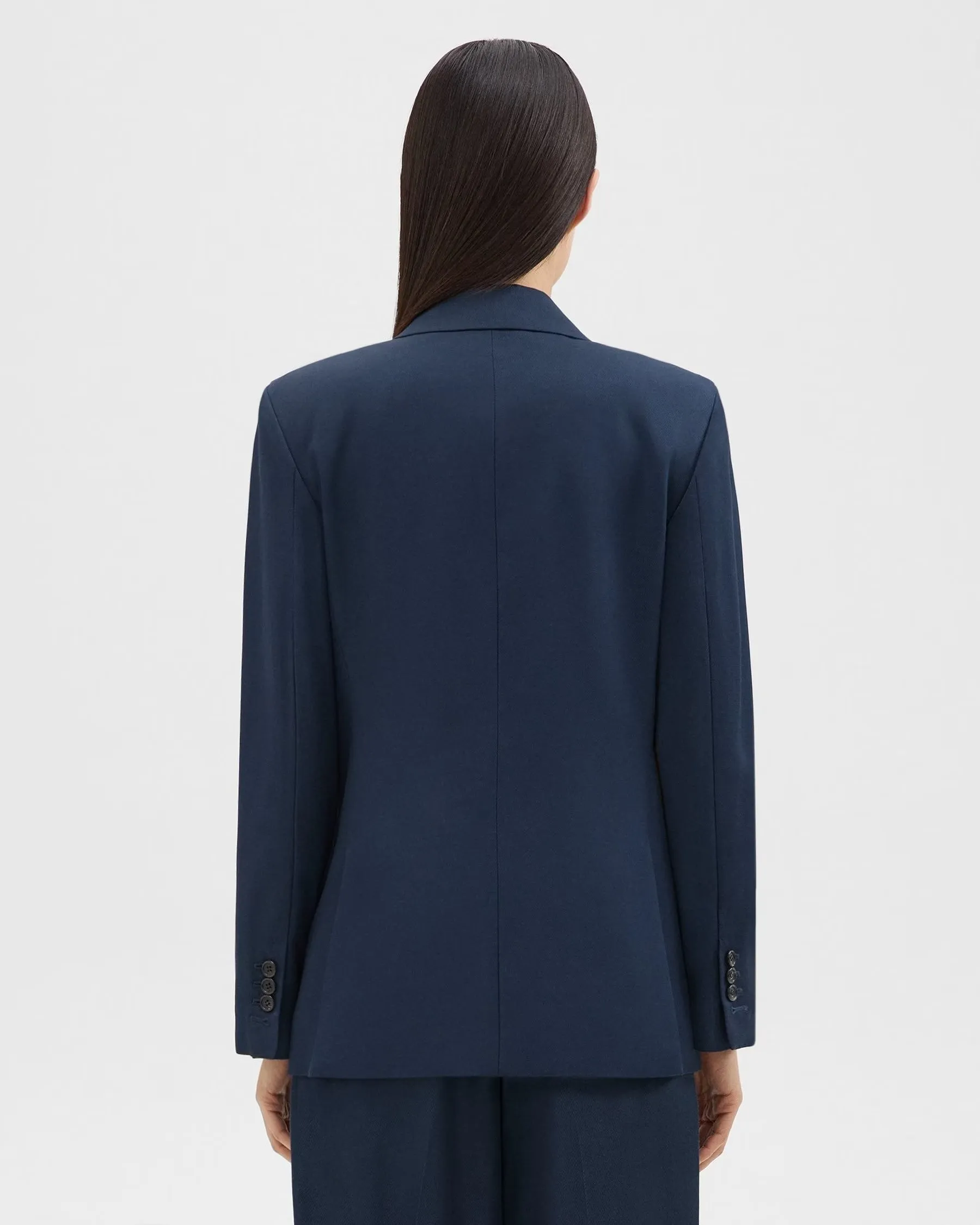 Double-Breasted Blazer in Viscose Twill