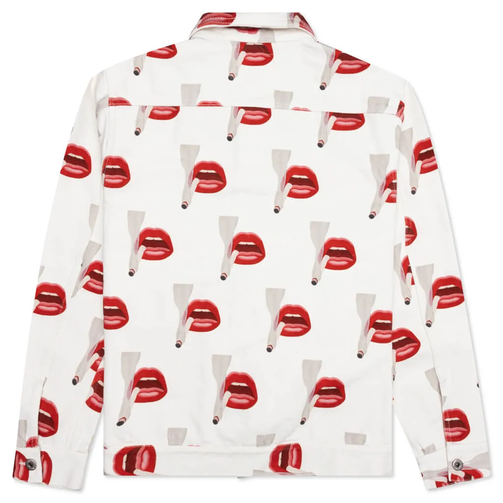 Emotionally Unavailable Tom Wesselmann Smoking Lips Jacket - White