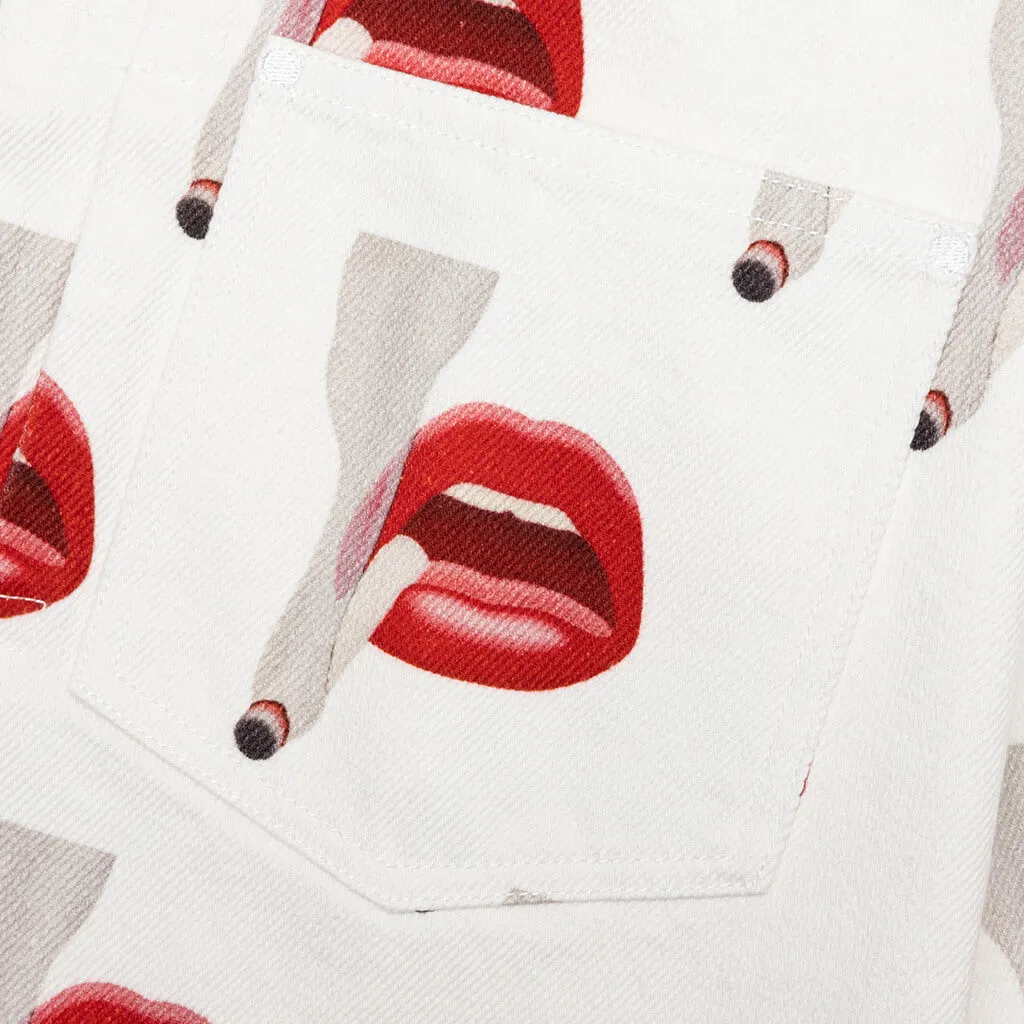 Emotionally Unavailable Tom Wesselmann Smoking Lips Jacket - White