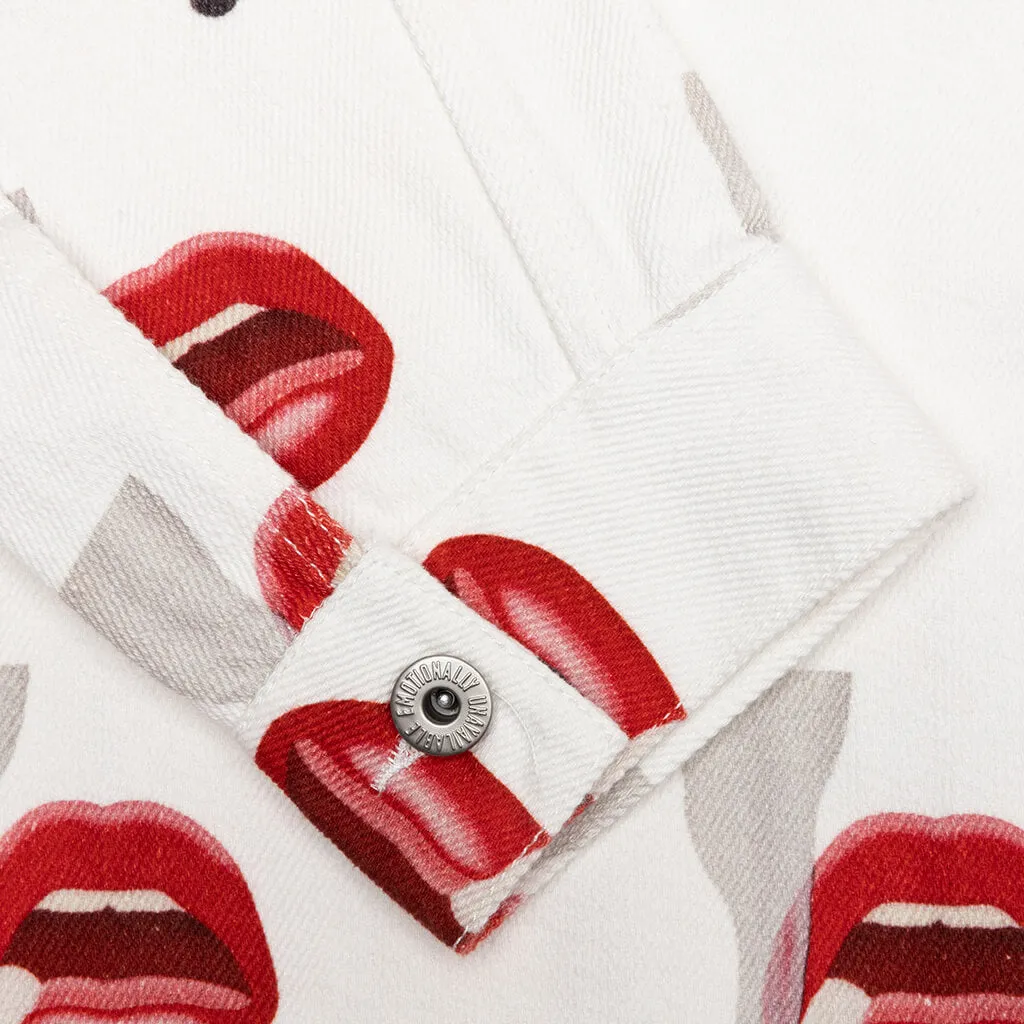 Emotionally Unavailable Tom Wesselmann Smoking Lips Jacket - White