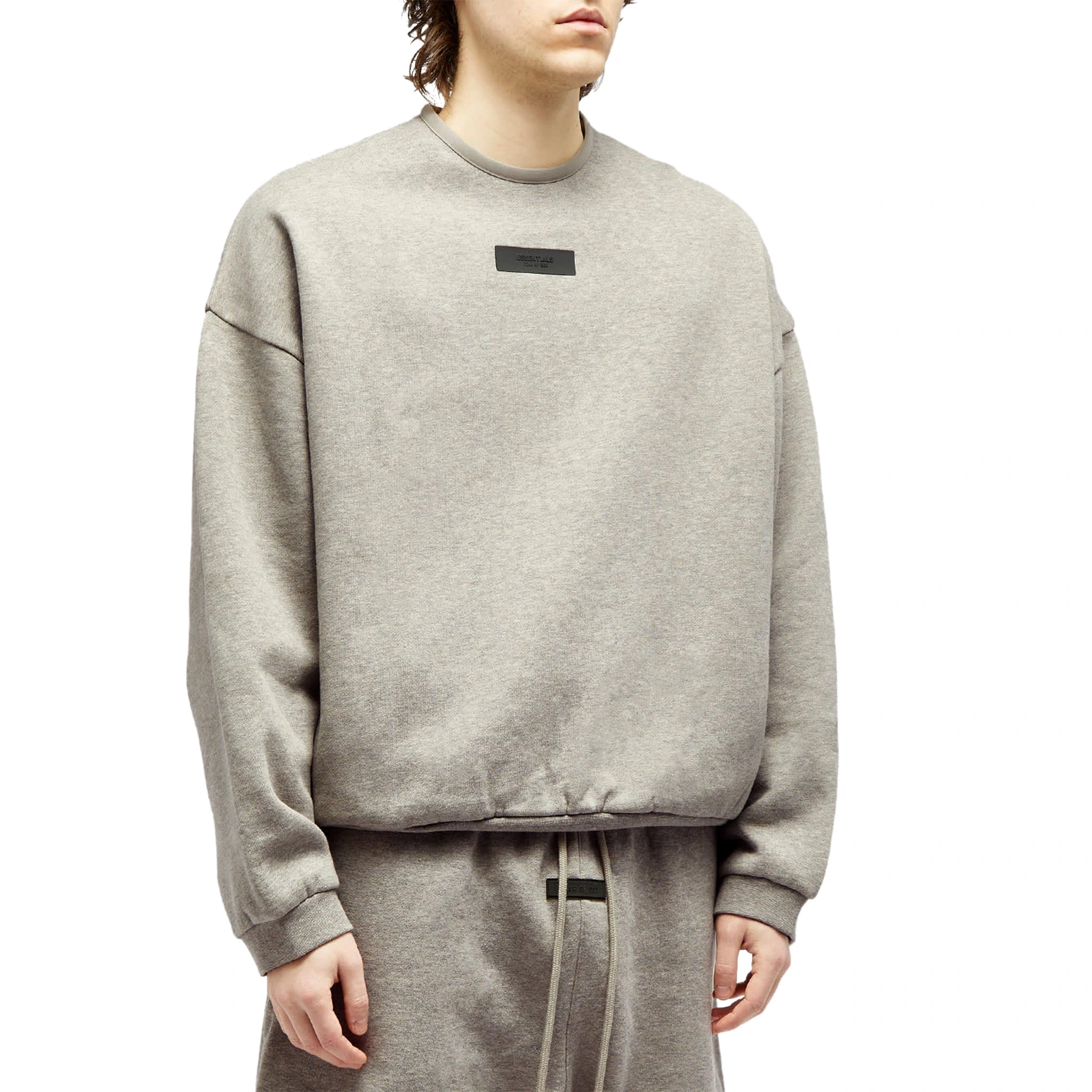 Fear Of God Essentials Dark Heather Oatmeal Crewneck (FW23) - Shop Now