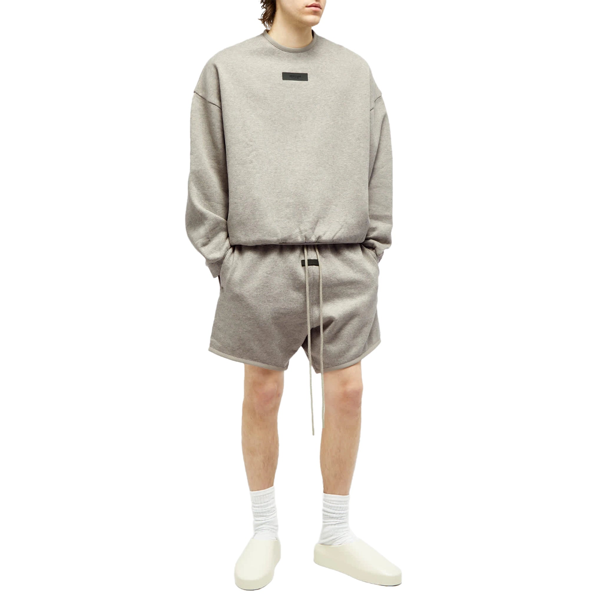 Fear Of God Essentials Dark Heather Oatmeal Crewneck (FW23) - Shop Now