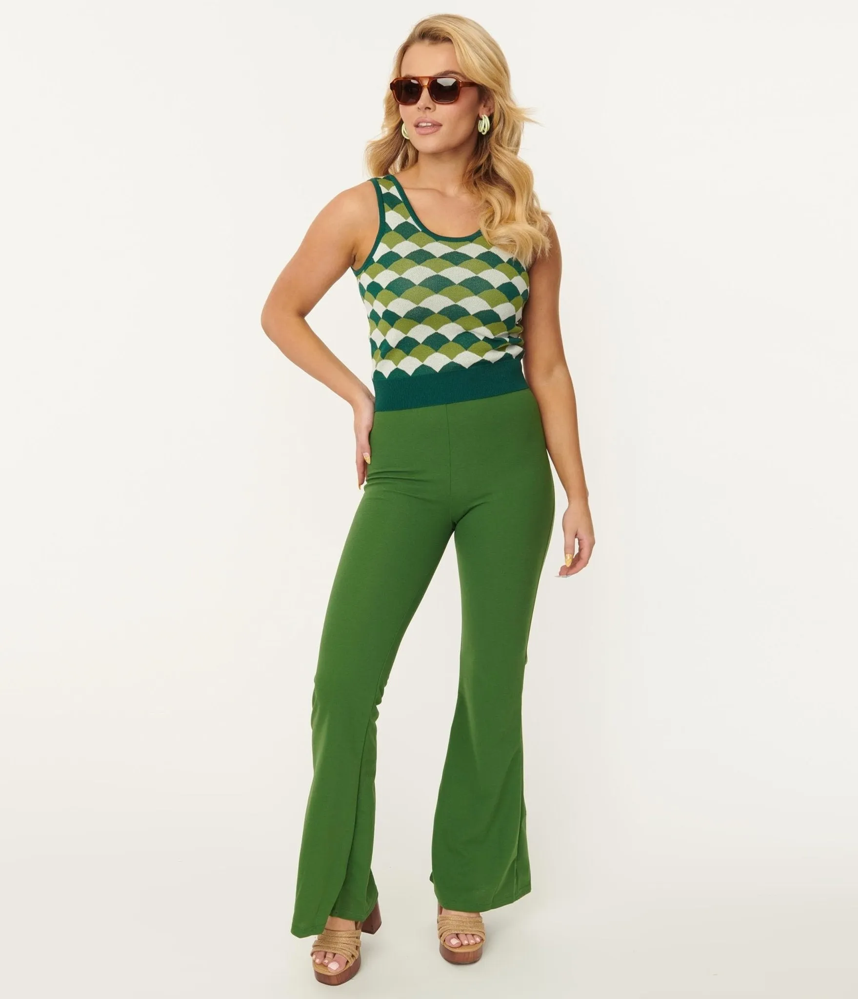 Flare Pants in Green