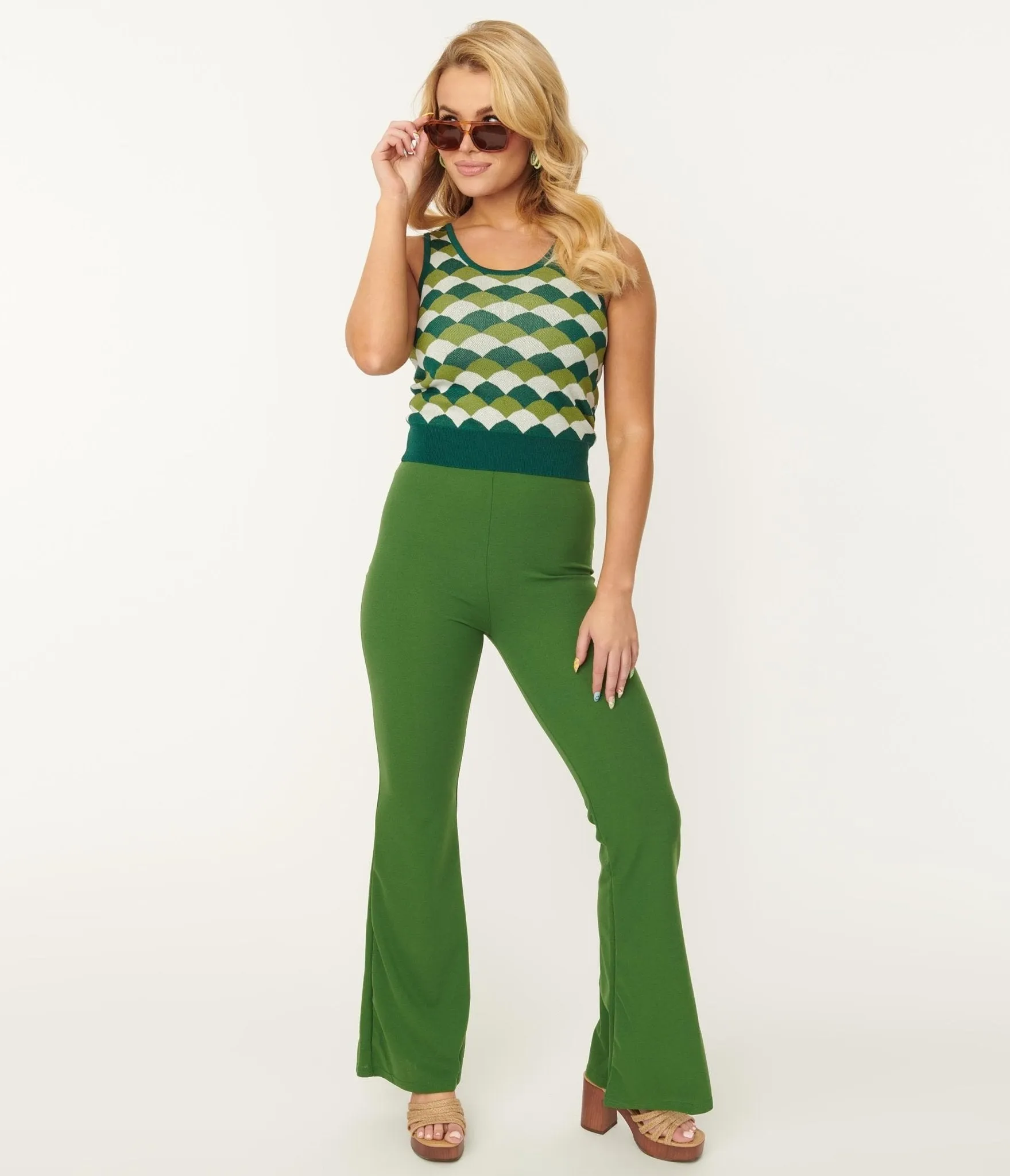 Flare Pants in Green