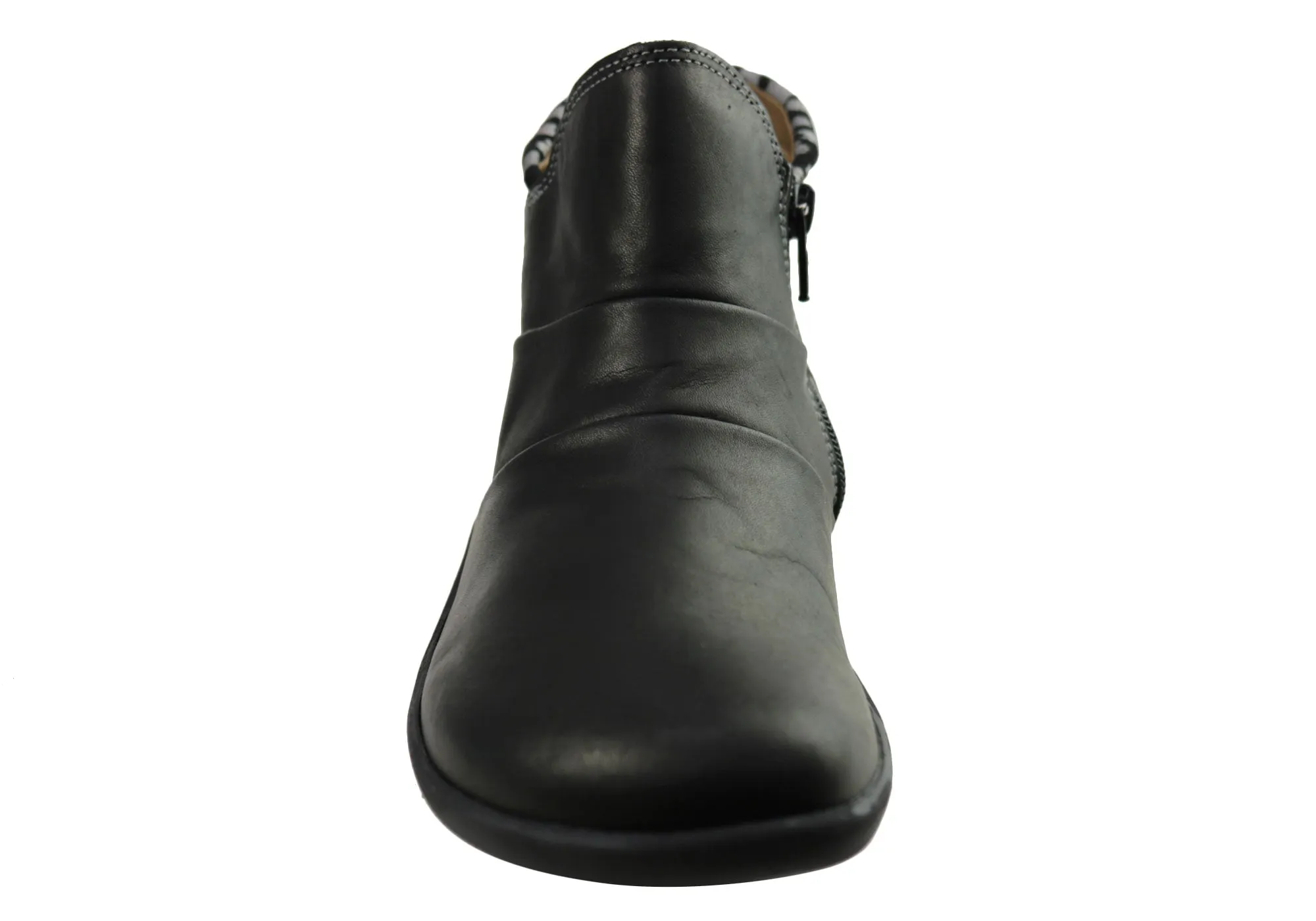 Flex & Go Katrina Womens Comfort Leather Ankle Boots Made In Portugal