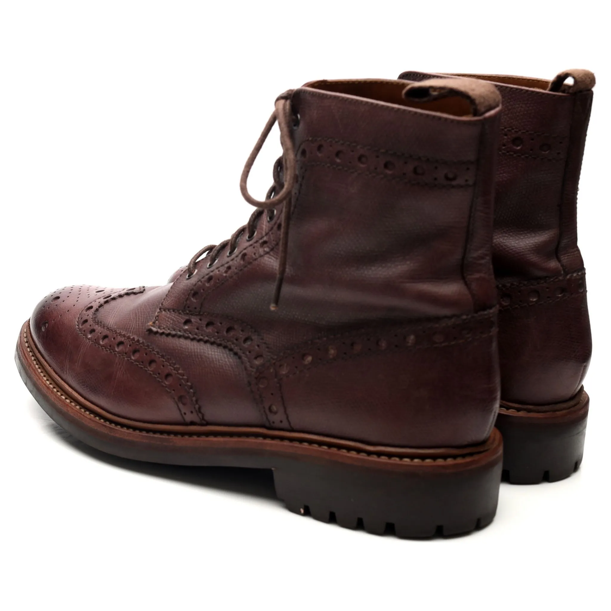 'Fred' Burgundy Leather Brogue Boots UK 9 G