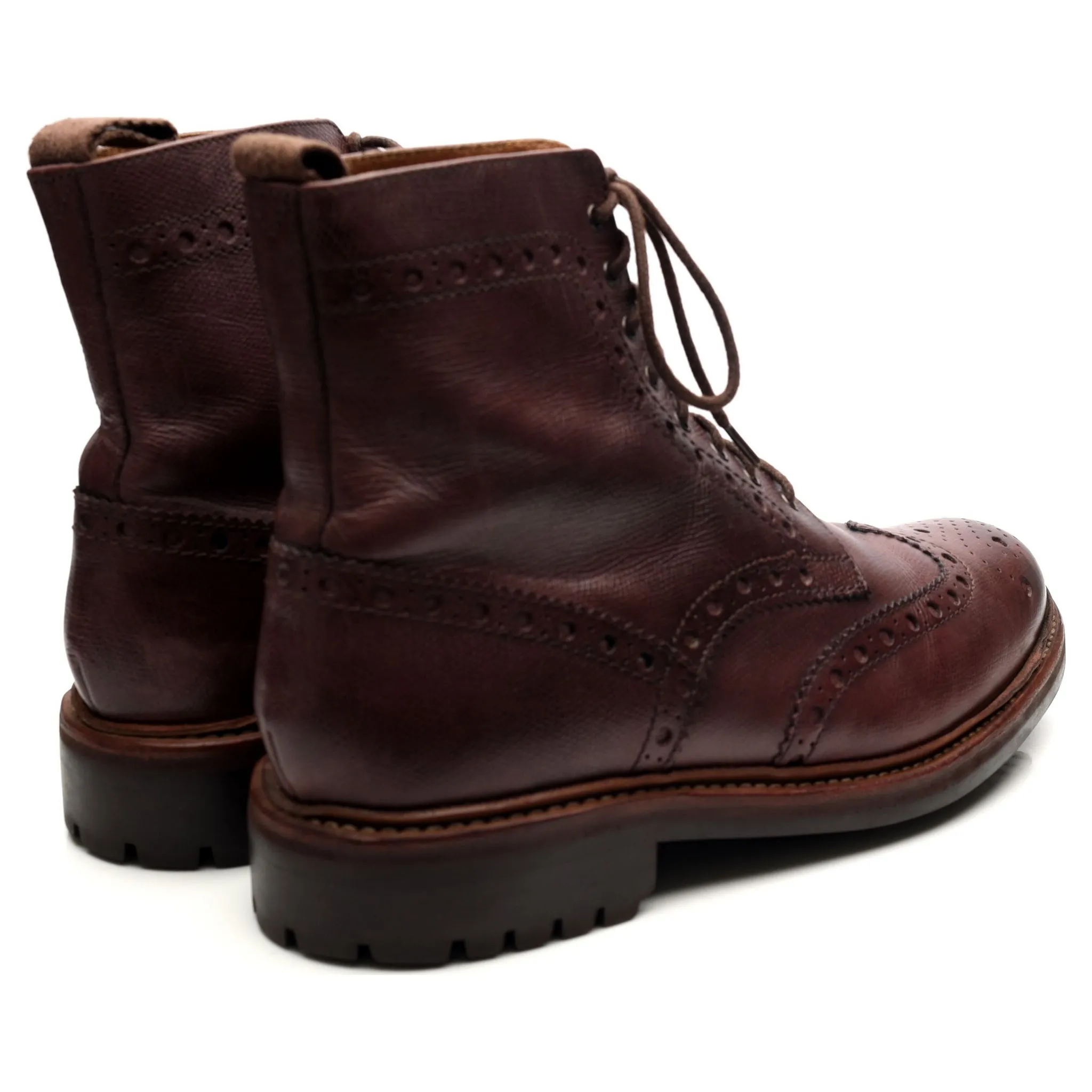 'Fred' Burgundy Leather Brogue Boots UK 9 G