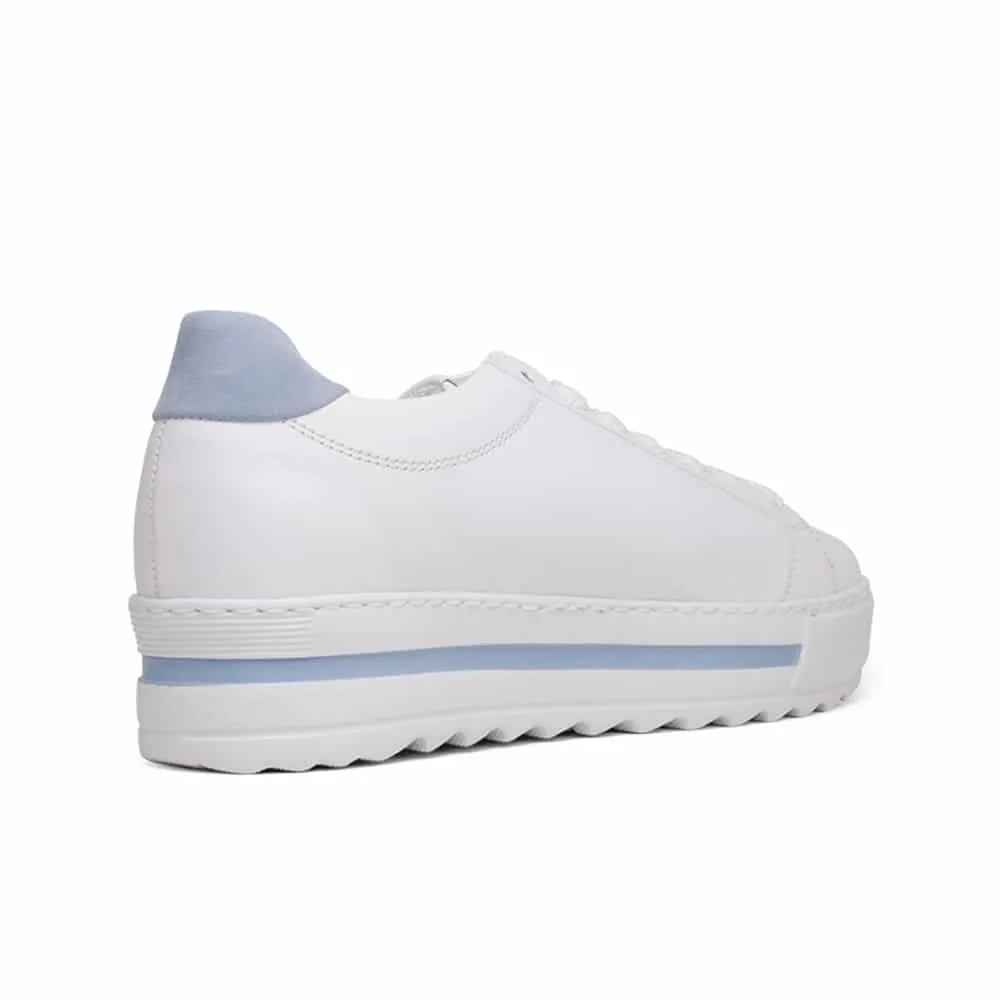 Gabor Heloma Women's Comfort Sneakers Leather Shoes White/Blue 26.495