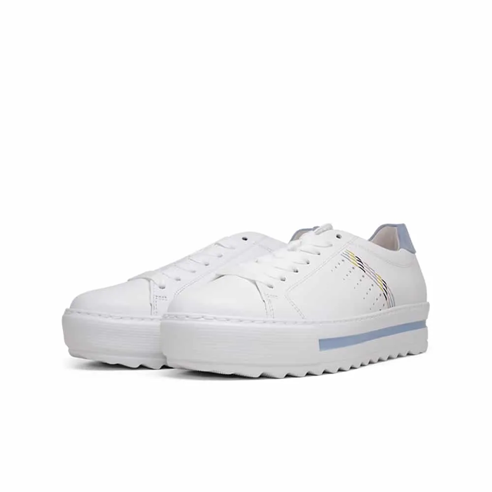 Gabor Heloma Women's Comfort Sneakers Leather Shoes White/Blue 26.495