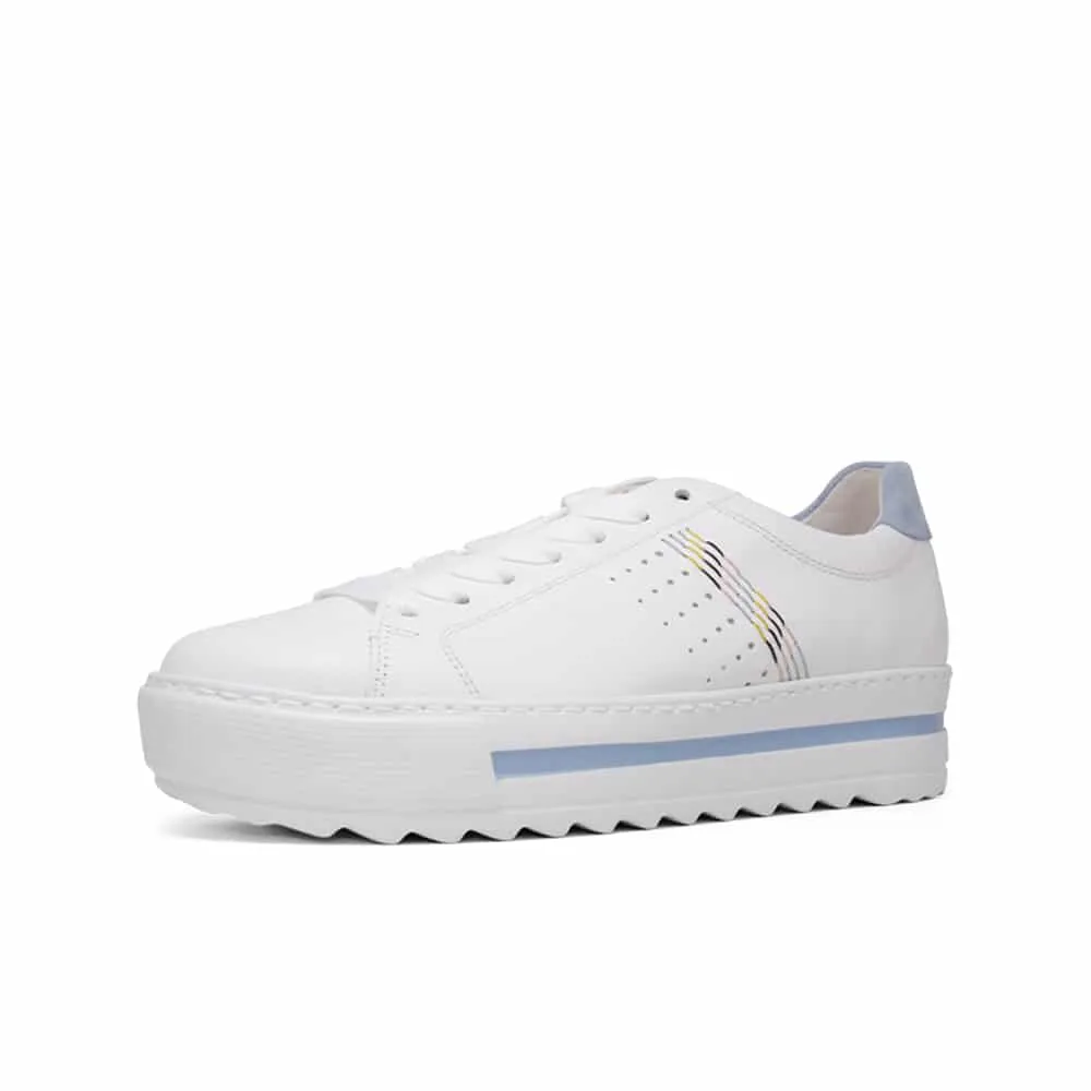 Gabor Heloma Women's Comfort Sneakers Leather Shoes White/Blue 26.495