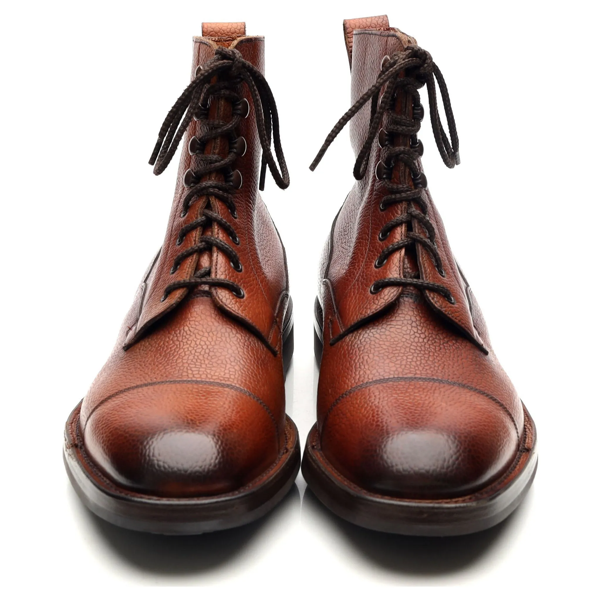 'Galway' Brown Leather Derby Boots UK 6.5 E