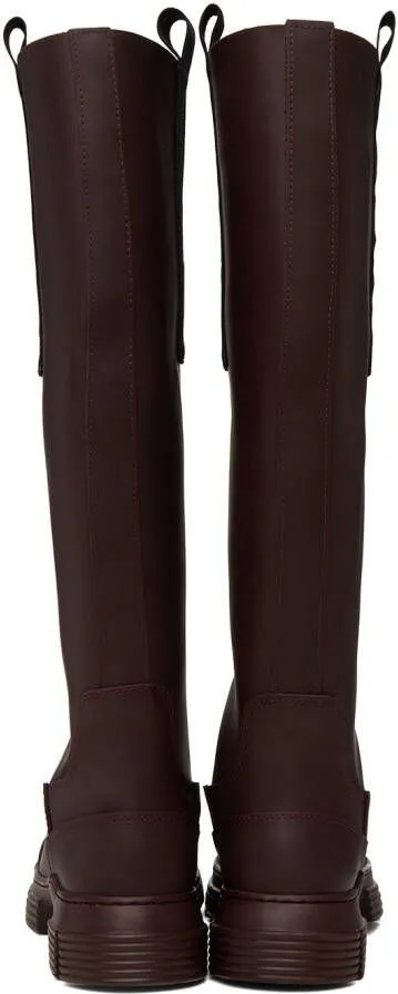 GANNI Burgundy Country Boots